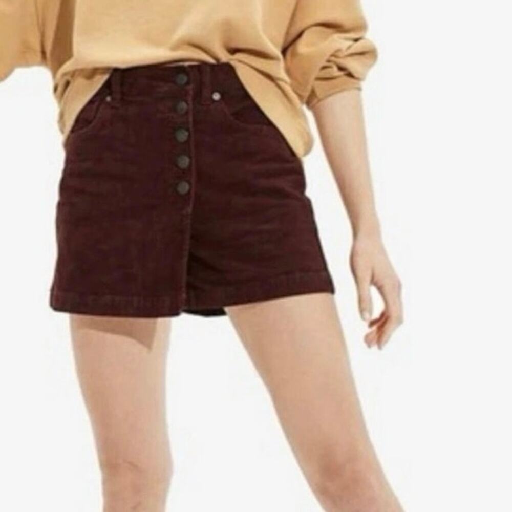 American Eagle Corduroy Asymmetrical Button Mom Skort Size 4 Wine Academia